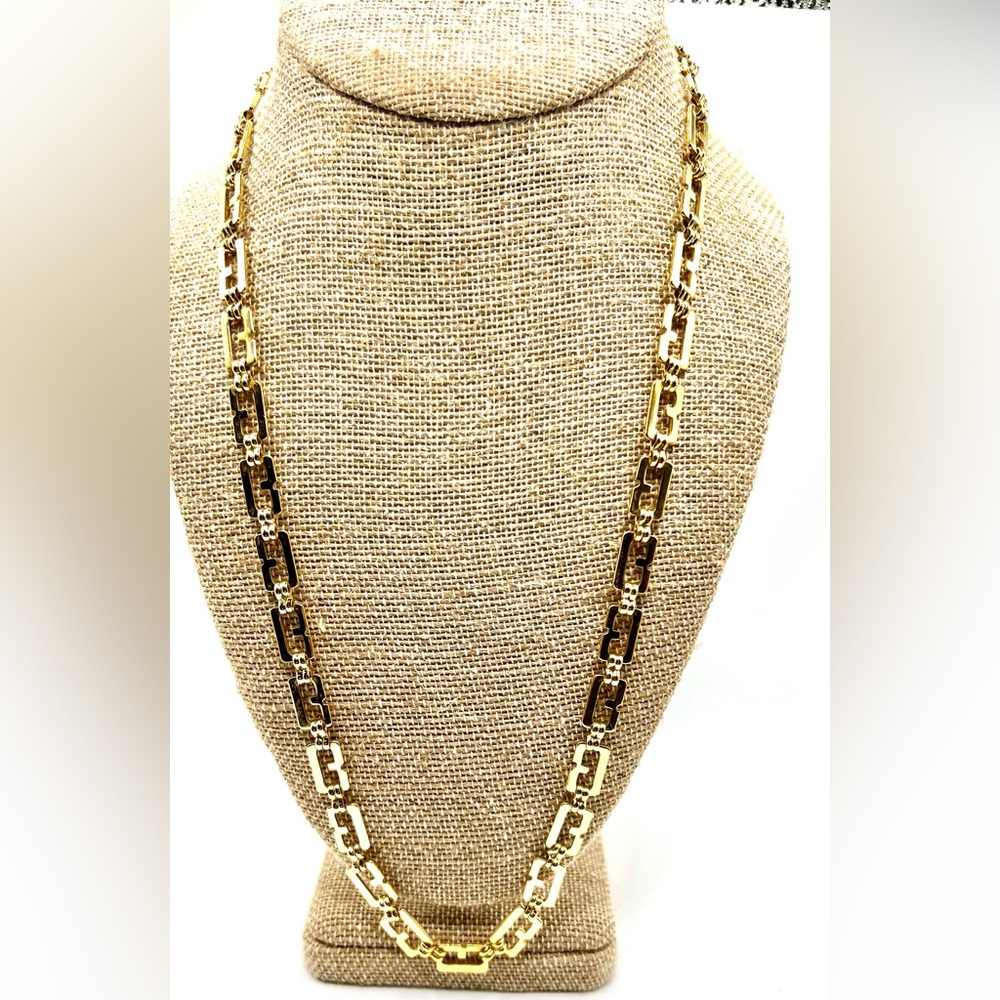 Authentic Vintage Givenchy Gold Logo Necklace